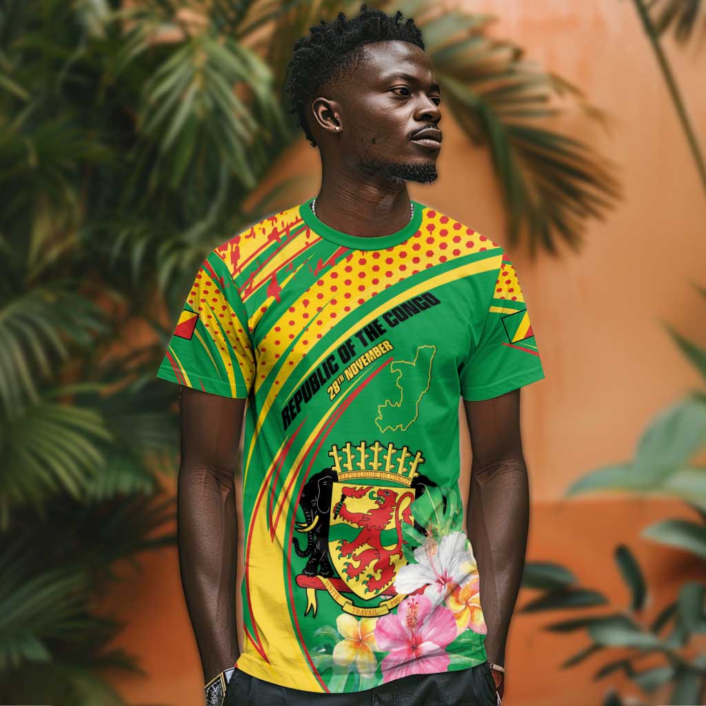 Personalized République du Congo T shirt Happy Republic Day - Grunge Style - African Pride