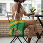 Congo Republic Day Tote Bag Coat Of Arms With Tropical Flower