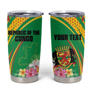 Personalized République du Congo Tumbler Cup Happy Republic Day - Grunge Style - African Pride