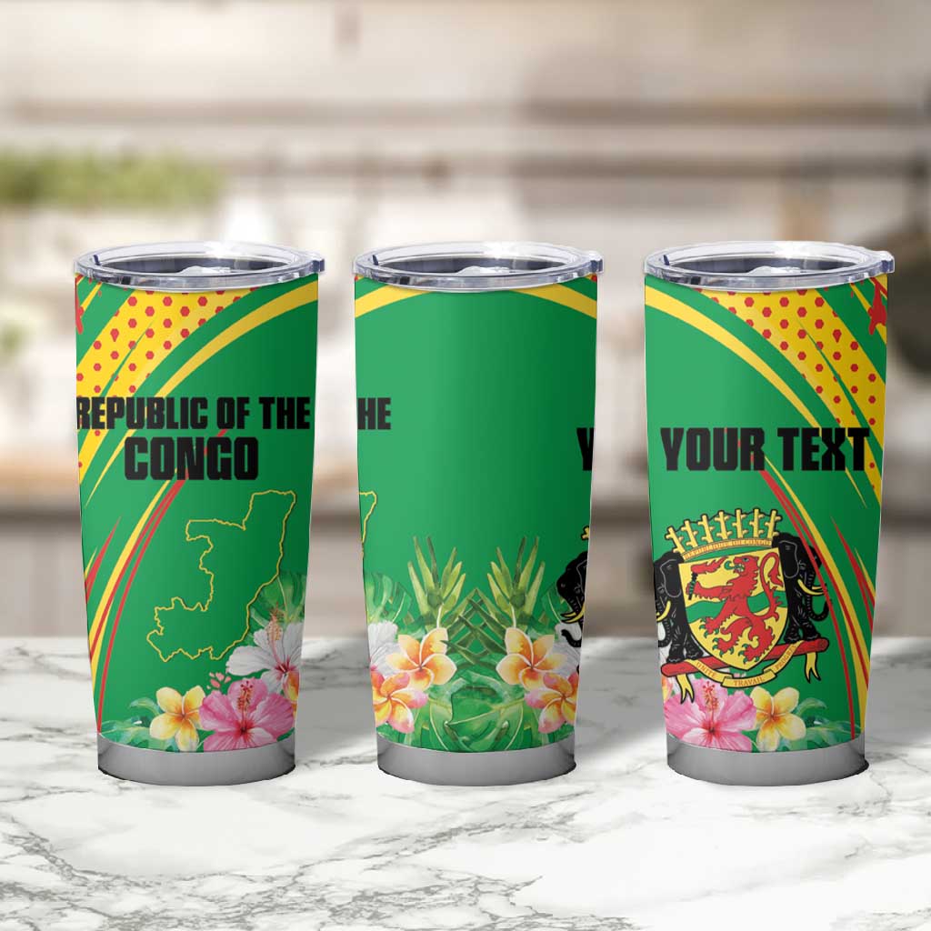 Personalized République du Congo Tumbler Cup Happy Republic Day - Grunge Style - African Pride