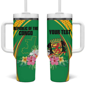 Personalized République du Congo Tumbler With Handle Happy Republic Day - Grunge Style - African Pride