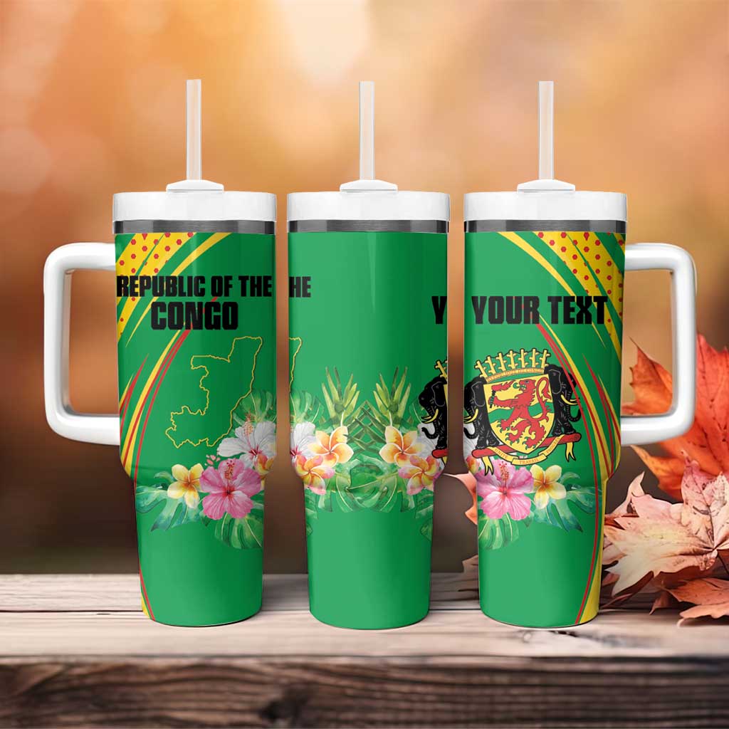 Personalized République du Congo Tumbler With Handle Happy Republic Day - Grunge Style - African Pride