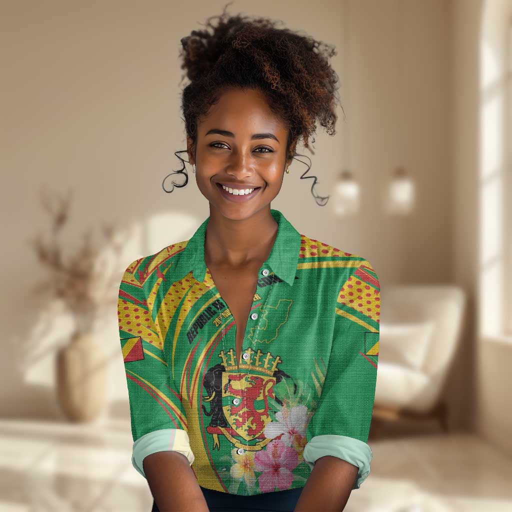 Personalized République du Congo Women Casual Shirt Happy Republic Day - Grunge Style - African Pride