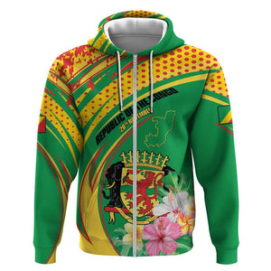 Personalized République du Congo Zip Hoodie Happy Republic Day - Grunge Style - African Pride