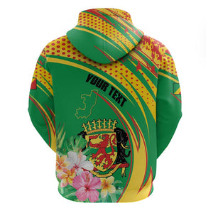Personalized République du Congo Zip Hoodie Happy Republic Day - Grunge Style - African Pride