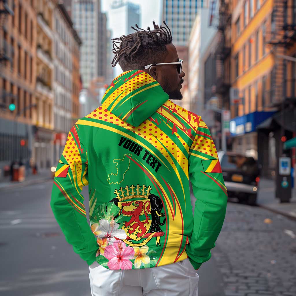 Personalized République du Congo Zip Hoodie Happy Republic Day - Grunge Style - African Pride