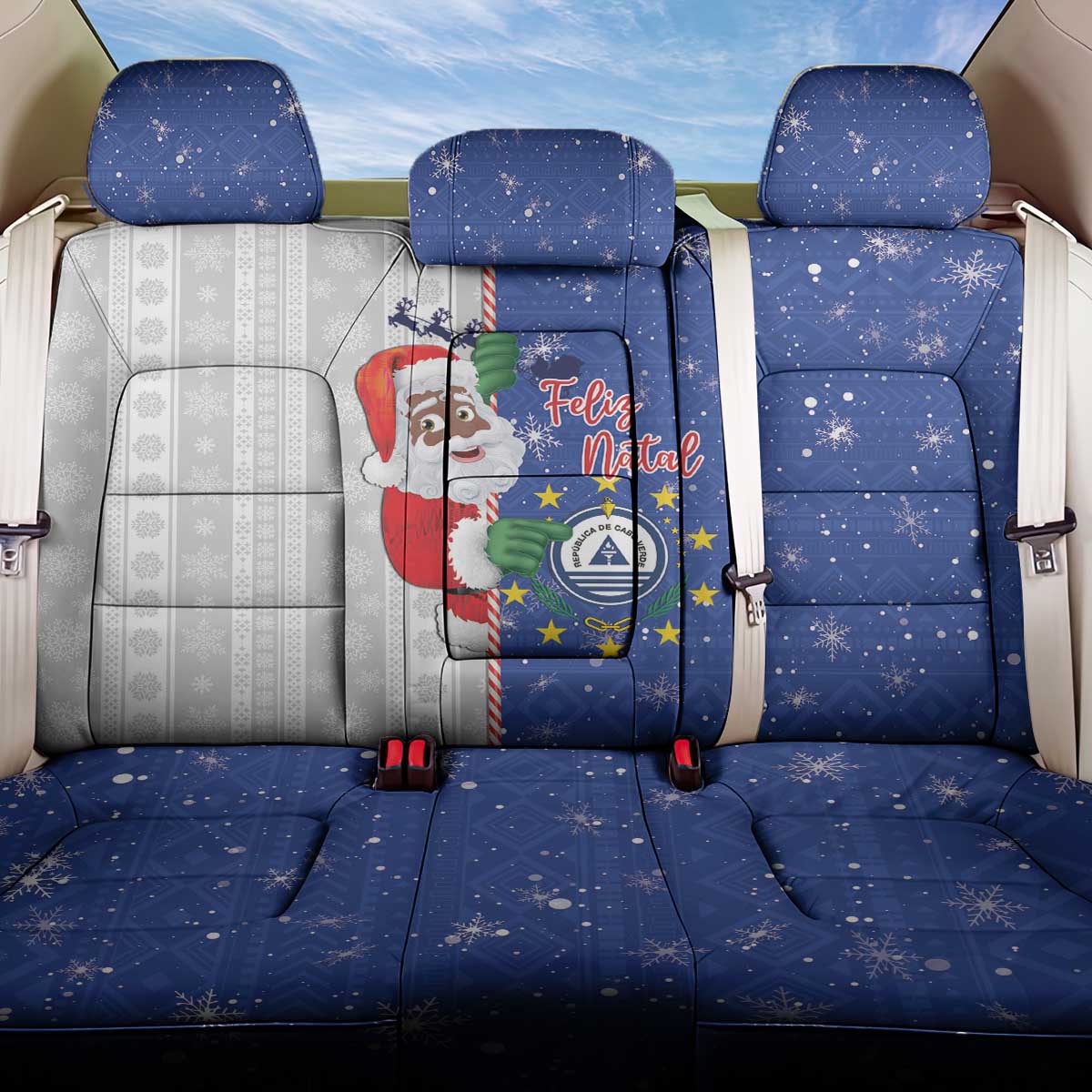 Afro Christmas in Cape Verde Back Car Seat Cover Black Santa Felix Natal - African Pride