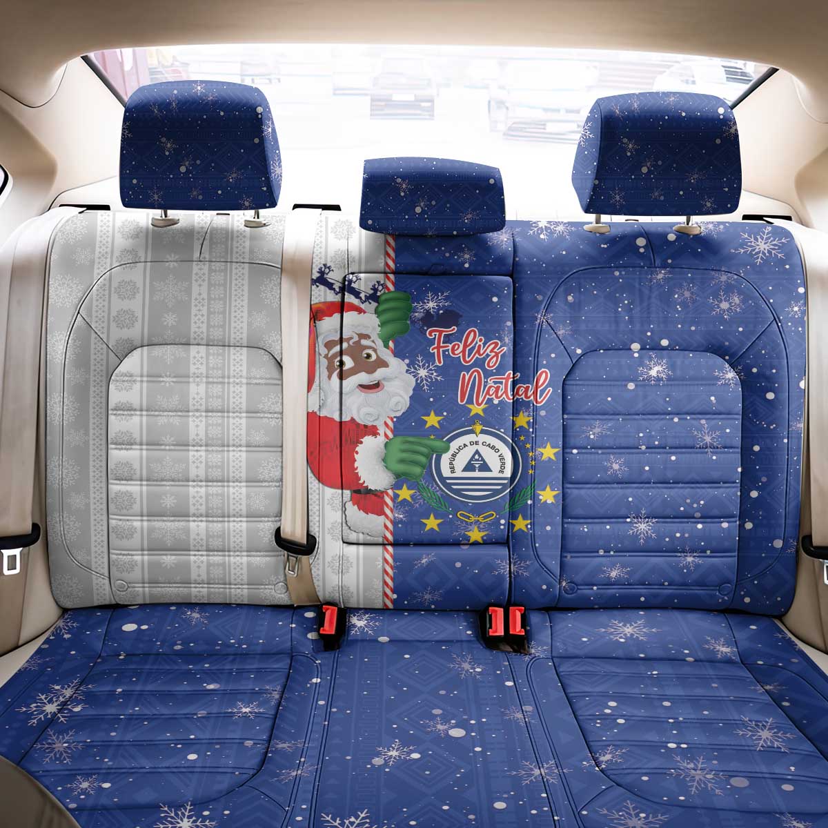 Afro Christmas in Cape Verde Back Car Seat Cover Black Santa Felix Natal - African Pride