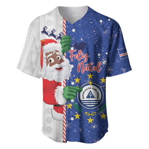 Afro Christmas in Cape Verde Baseball Jersey Black Santa Felix Natal - African Pride