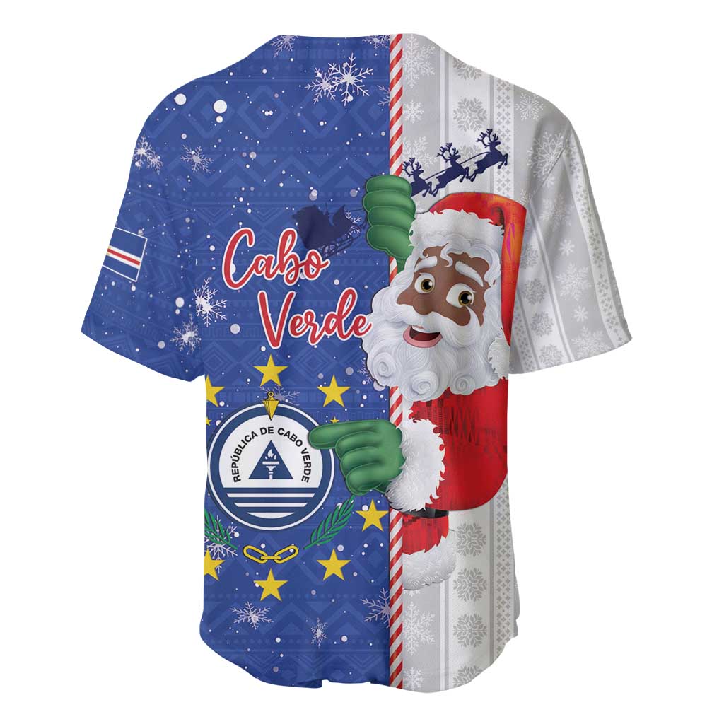 Afro Christmas in Cape Verde Baseball Jersey Black Santa Felix Natal - African Pride