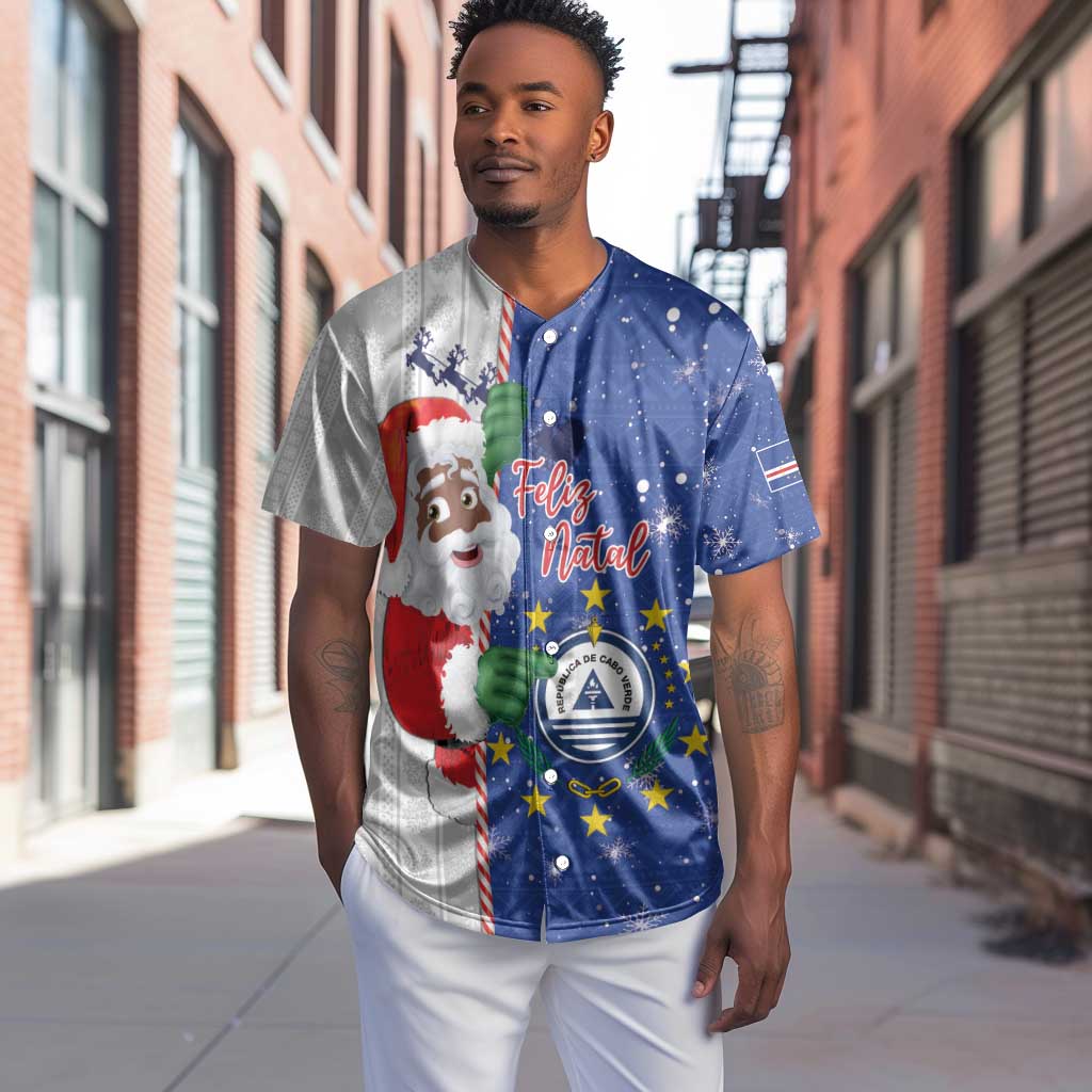 Afro Christmas in Cape Verde Baseball Jersey Black Santa Felix Natal - African Pride