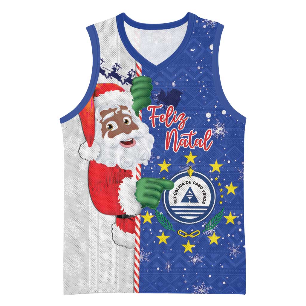 Afro Christmas in Cape Verde Basketball Jersey Black Santa Felix Natal - African Pride