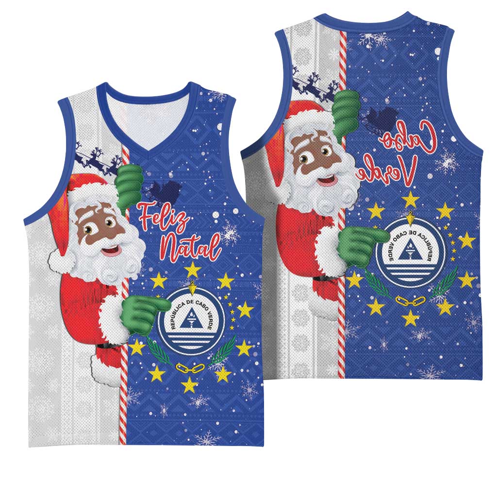 Afro Christmas in Cape Verde Basketball Jersey Black Santa Felix Natal - African Pride
