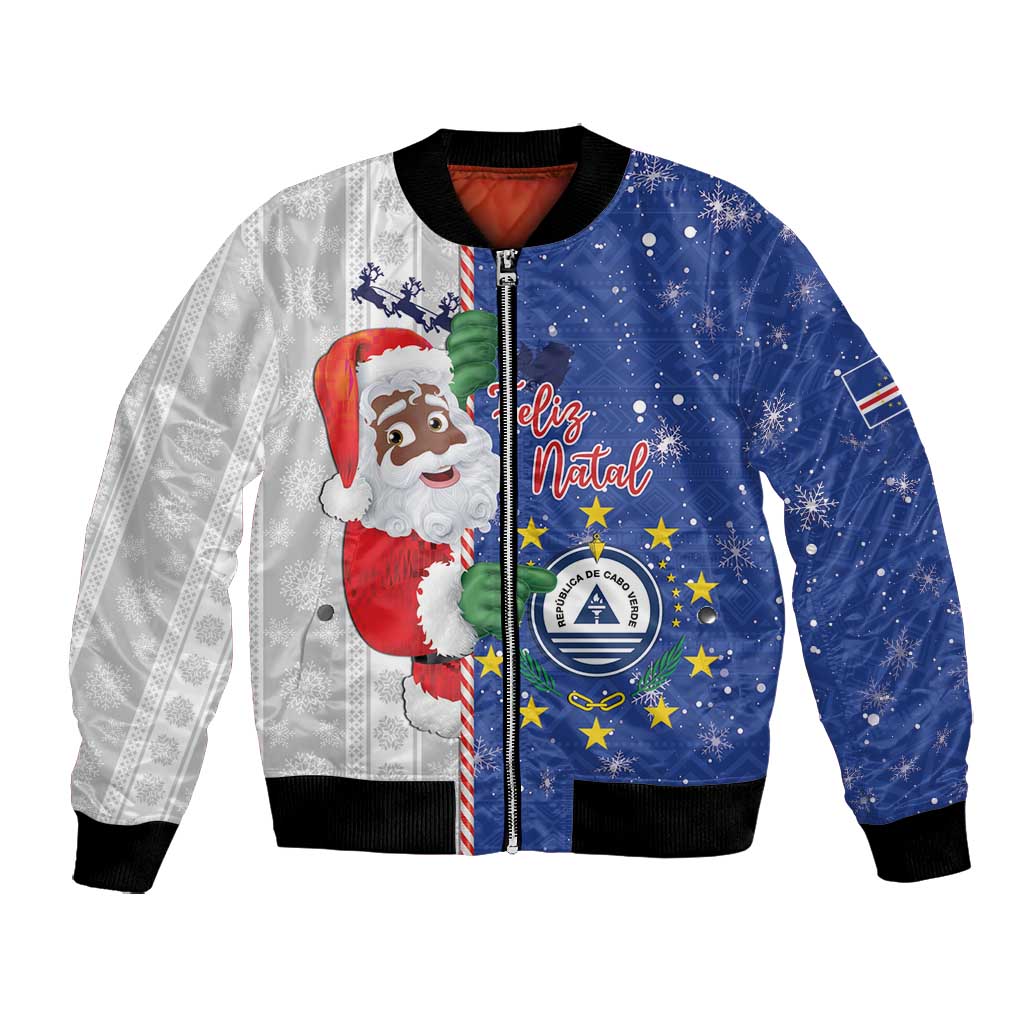 Afro Christmas in Cape Verde Bomber Jacket Black Santa Felix Natal - African Pride