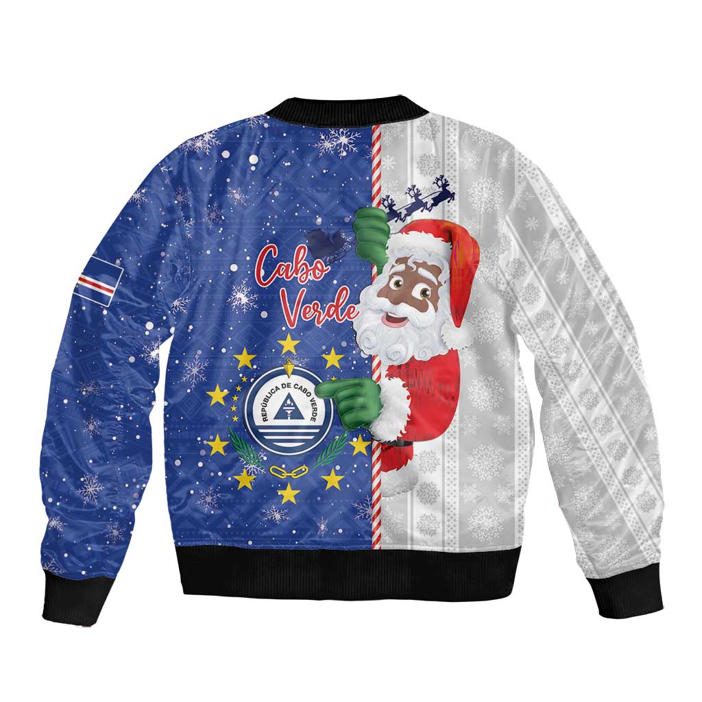 Afro Christmas in Cape Verde Bomber Jacket Black Santa Felix Natal - African Pride