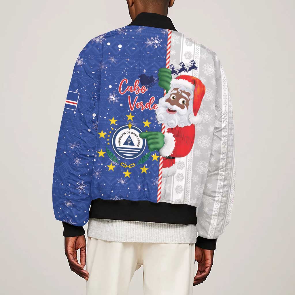 Afro Christmas in Cape Verde Bomber Jacket Black Santa Felix Natal - African Pride