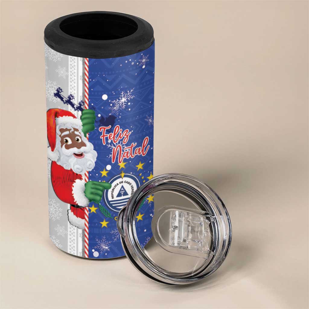 Afro Christmas in Cape Verde 4 in 1 Can Cooler Tumbler Black Santa Felix Natal - African Pride