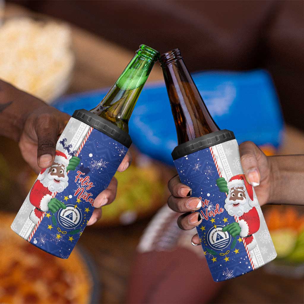 Afro Christmas in Cape Verde 4 in 1 Can Cooler Tumbler Black Santa Felix Natal - African Pride