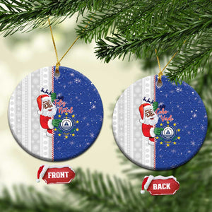 Afro Christmas in Cape Verde Ceramic Ornament Black Santa Felix Natal - African Pride