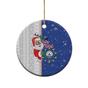 Afro Christmas in Cape Verde Ceramic Ornament Black Santa Felix Natal - African Pride