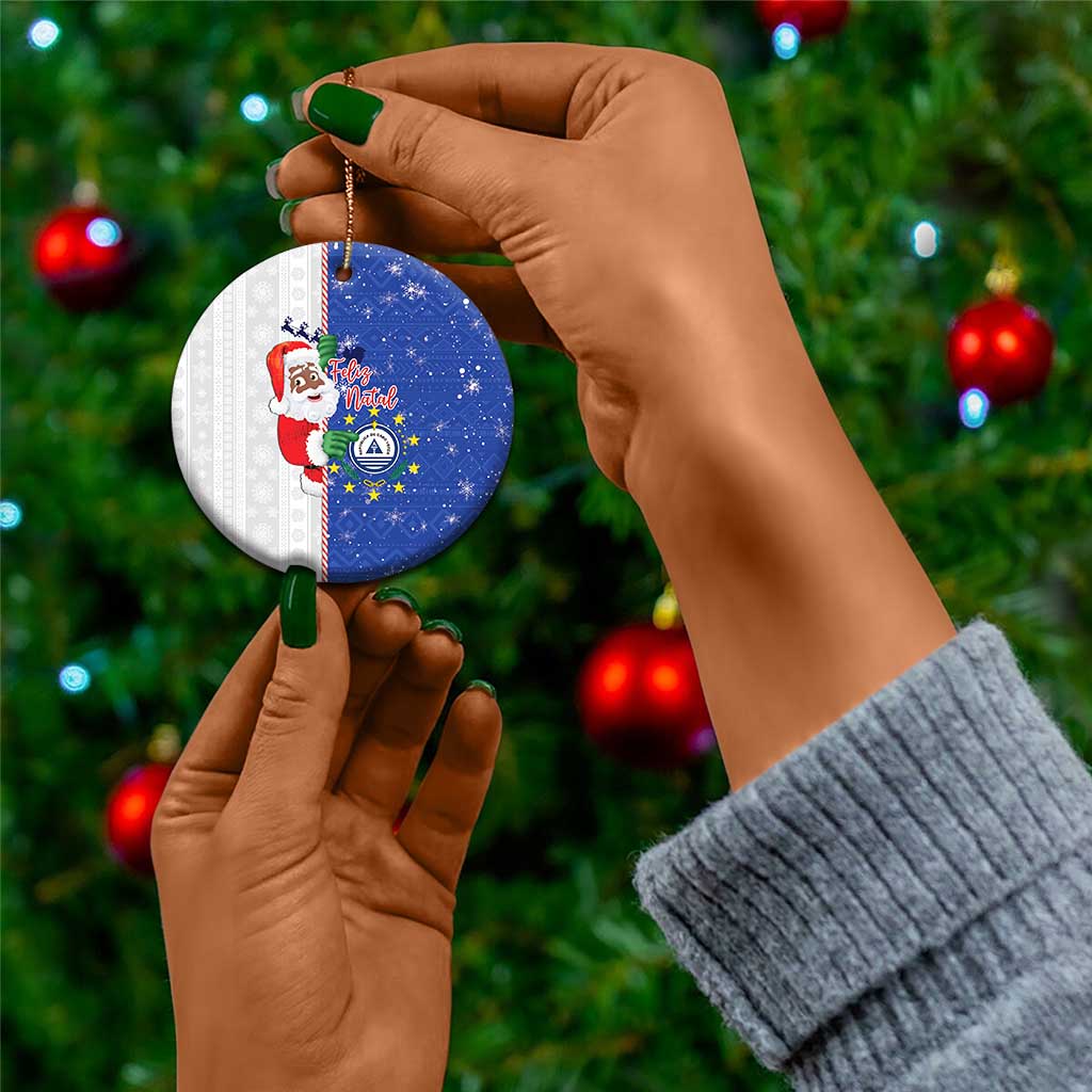 Afro Christmas in Cape Verde Ceramic Ornament Black Santa Felix Natal - African Pride