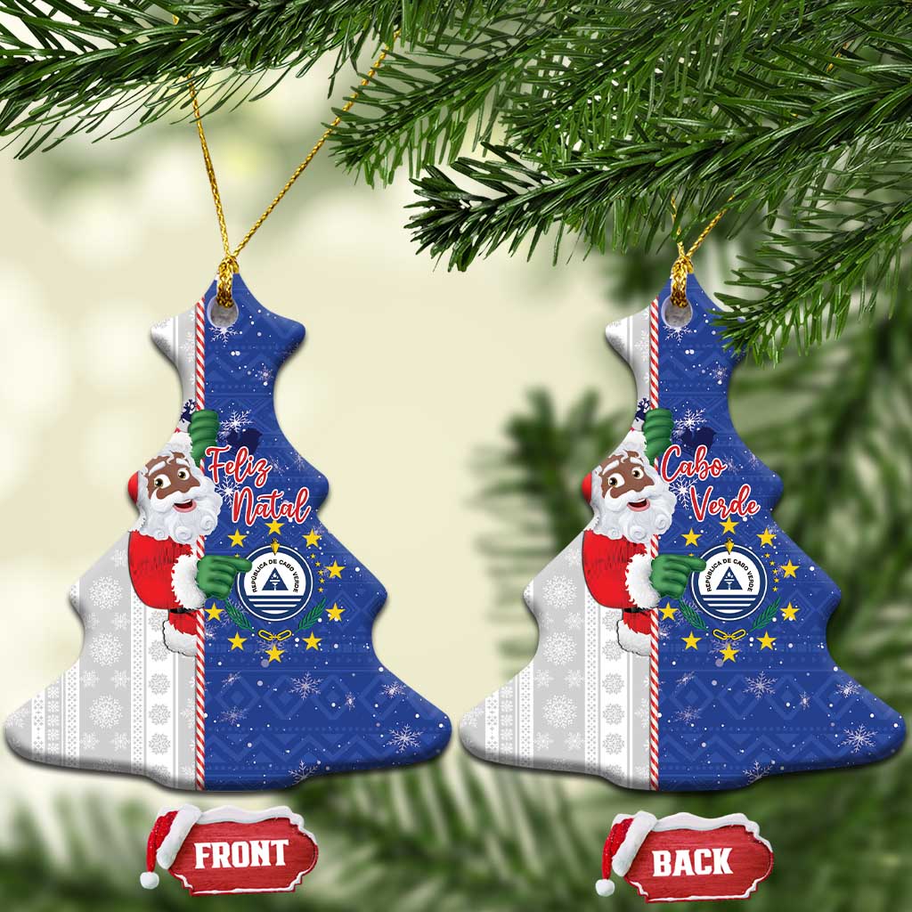 Afro Christmas in Cape Verde Ceramic Ornament Black Santa Felix Natal - African Pride