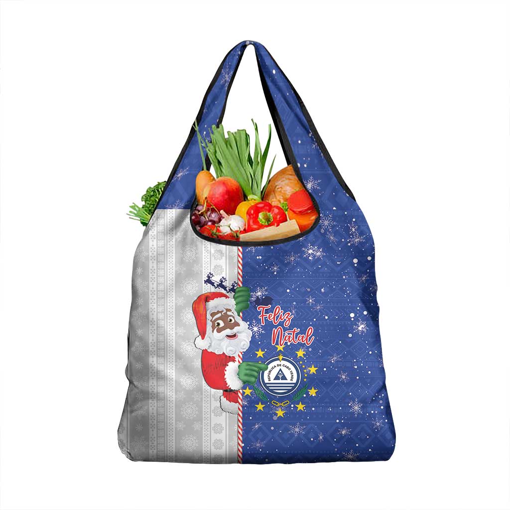 Afro Christmas in Cape Verde Grocery Bag Black Santa Felix Natal - African Pride