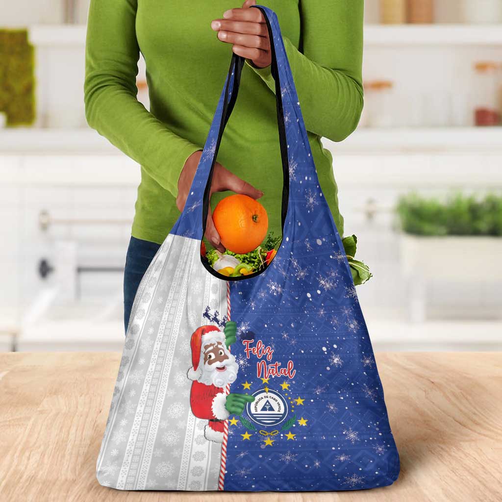 Afro Christmas in Cape Verde Grocery Bag Black Santa Felix Natal - African Pride