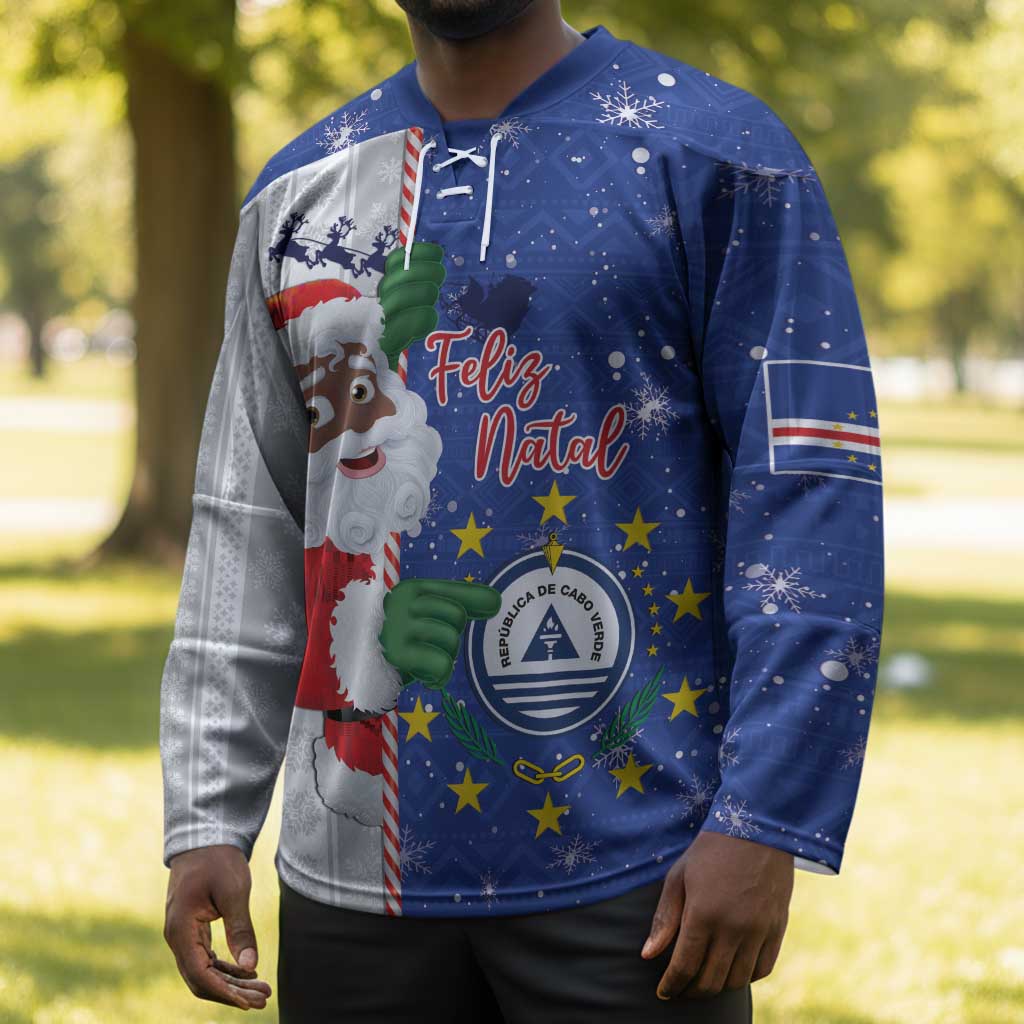 Cape Verde Christmas Hockey Jersey Black Santa Felix Natal