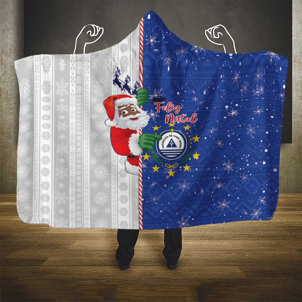 Afro Christmas in Cape Verde Hooded Blanket Black Santa Felix Natal - African Pride