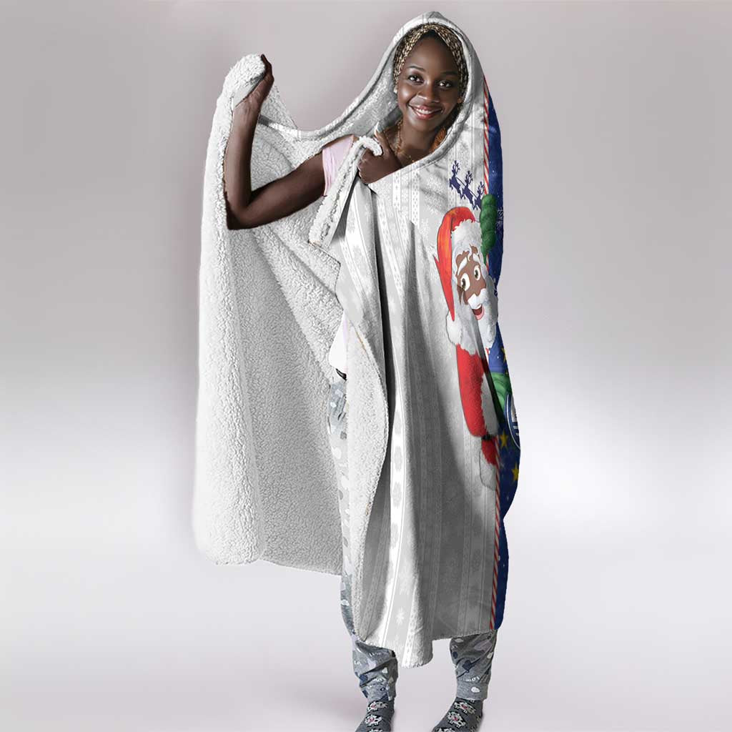 Afro Christmas in Cape Verde Hooded Blanket Black Santa Felix Natal - African Pride