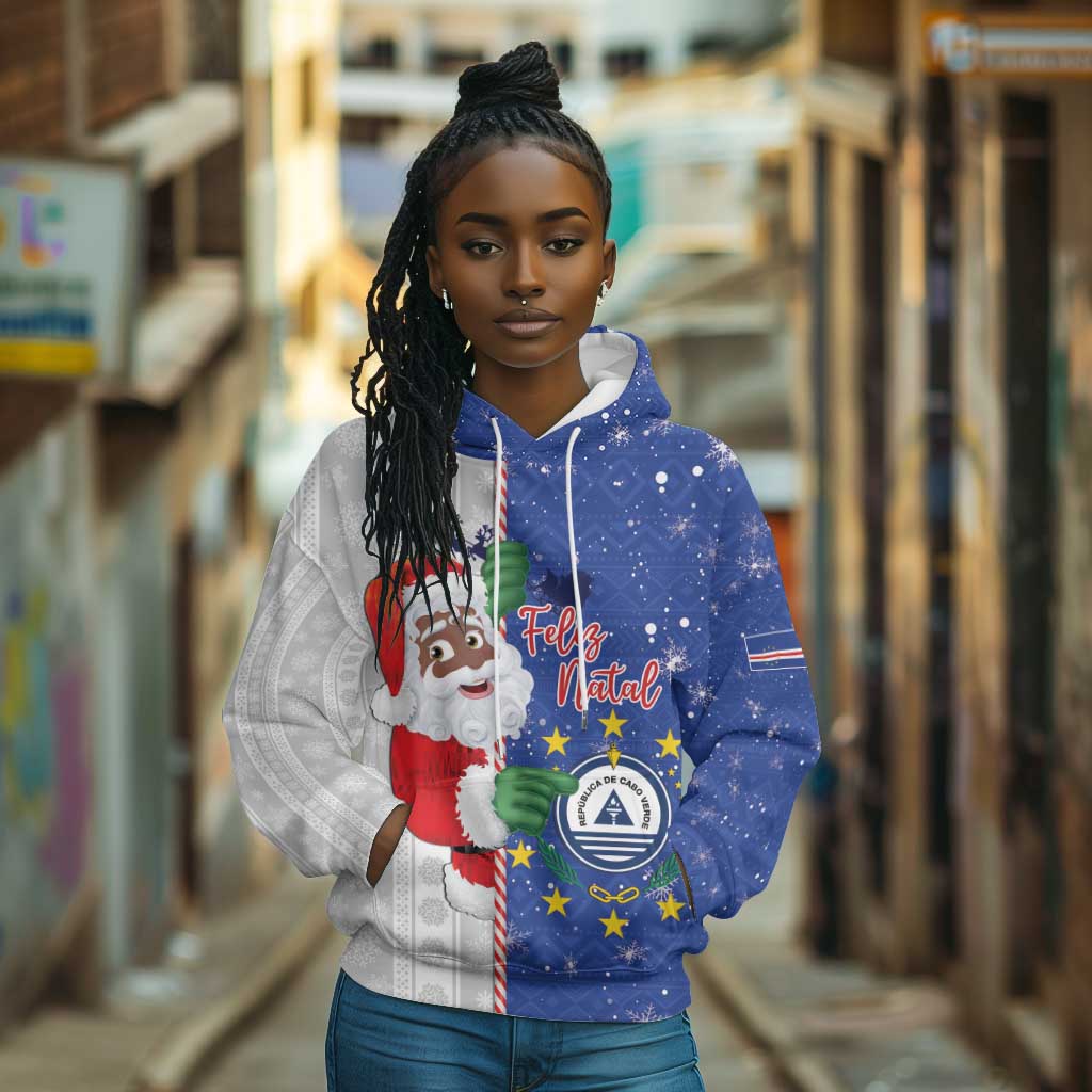 Afro Christmas in Cape Verde Hoodie Black Santa Felix Natal - African Pride