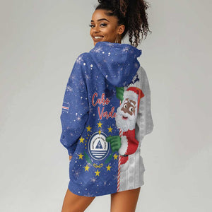 Afro Christmas in Cape Verde Hoodie Dress Black Santa Felix Natal - African Pride
