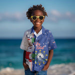 Afro Christmas in Cape Verde Kid Hawaiian Shirt Black Santa Felix Natal - African Pride