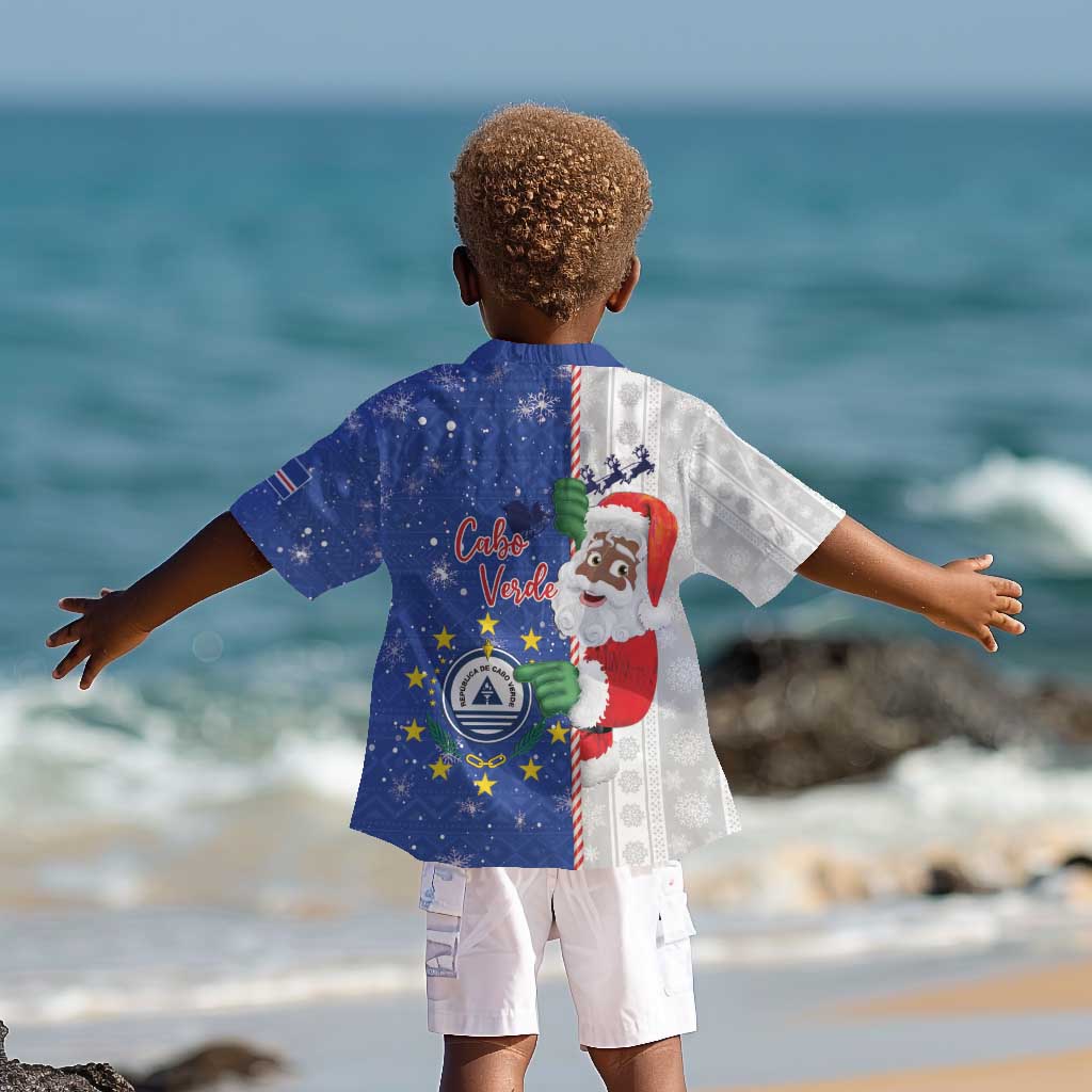 Afro Christmas in Cape Verde Kid Hawaiian Shirt Black Santa Felix Natal - African Pride