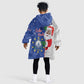 Afro Christmas in Cape Verde Kid Wearable Blanket Hoodie Black Santa Felix Natal - African Pride