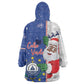 Afro Christmas in Cape Verde Kid Wearable Blanket Hoodie Black Santa Felix Natal - African Pride