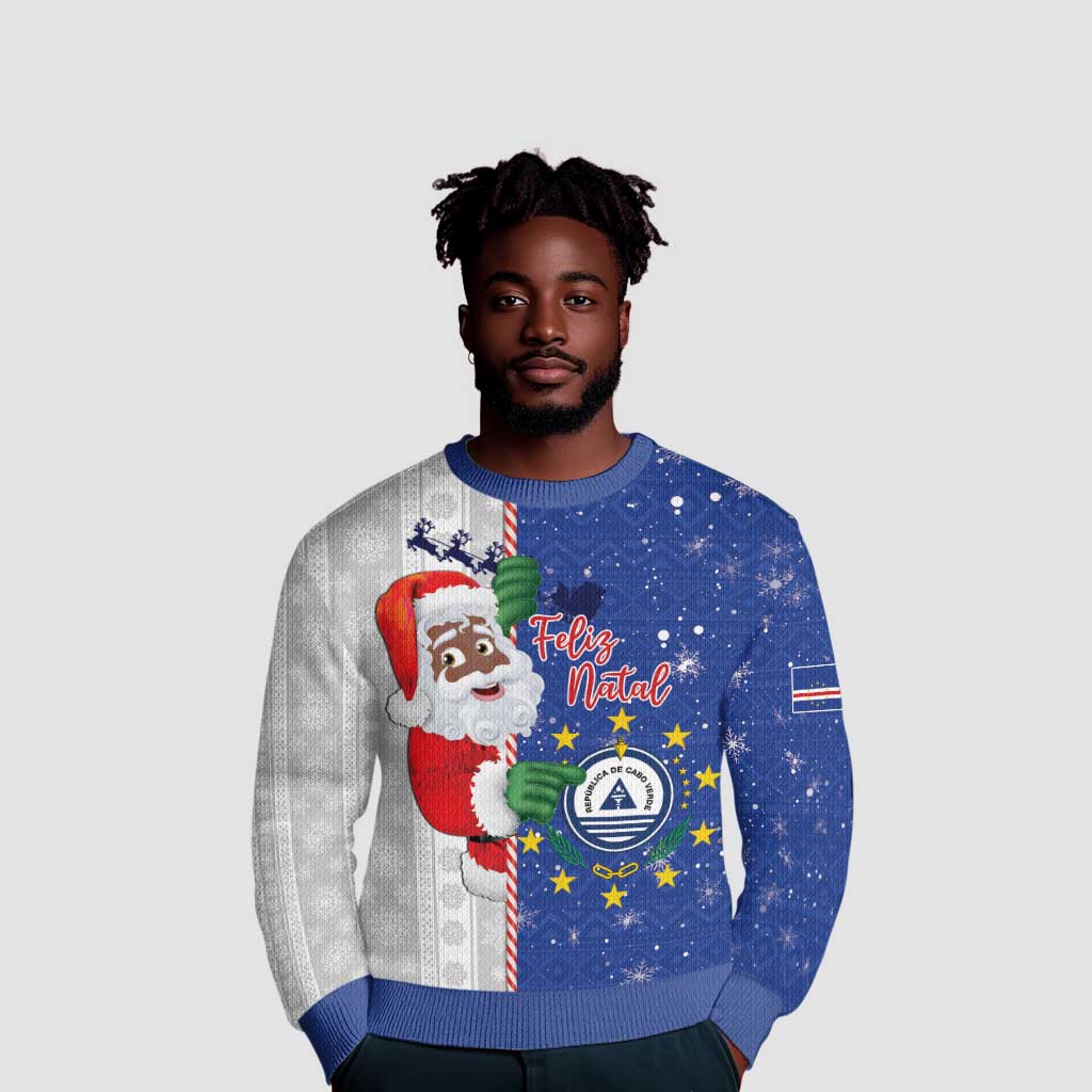Afro Christmas in Cape Verde Ugly Christmas Sweater Black Santa Felix Natal - African Pride