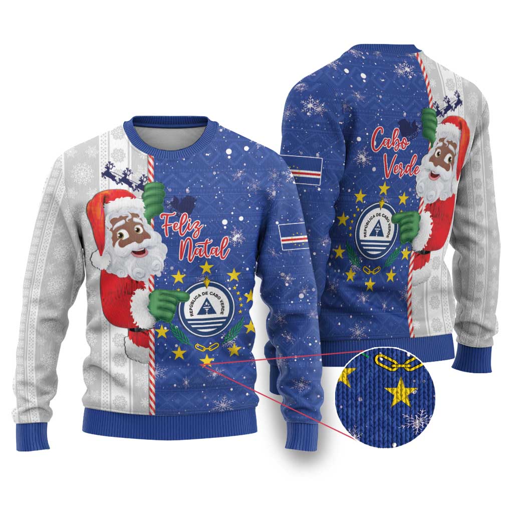Afro Christmas in Cape Verde Ugly Christmas Sweater Black Santa Felix Natal - African Pride