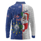 Afro Christmas in Cape Verde Long Sleeve Polo Shirt Black Santa Felix Natal - African Pride