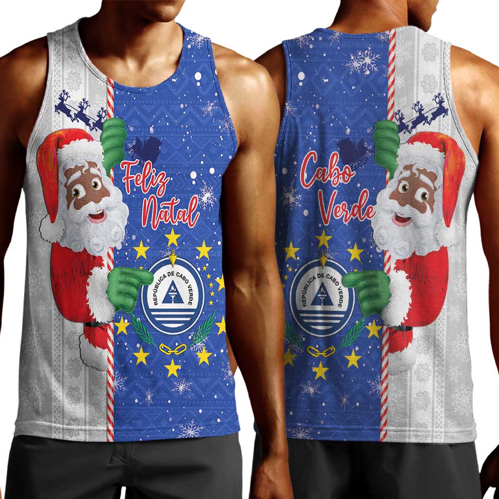 Afro Christmas in Cape Verde Men Tank Top Black Santa Felix Natal - African Pride