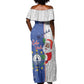 Afro Christmas in Cape Verde Off Shoulder Maxi Dress Black Santa Felix Natal - African Pride