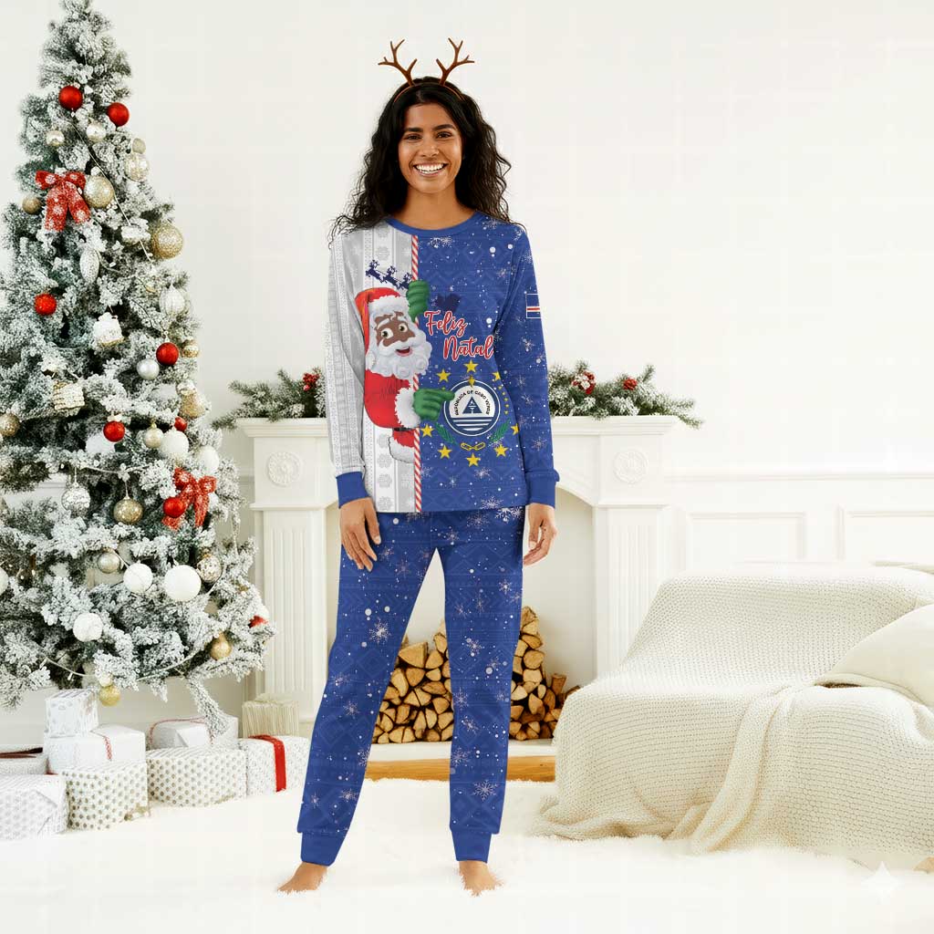 Afro Christmas in Cape Verde Christmas Pajama Set Black Santa Felix Natal - African Pride