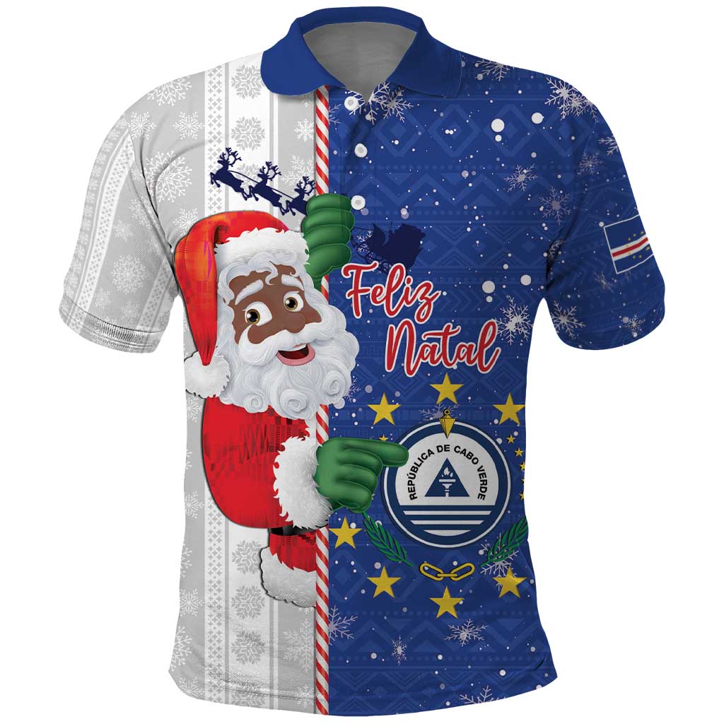 Afro Christmas in Cape Verde Polo Shirt Black Santa Felix Natal - African Pride