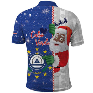 Afro Christmas in Cape Verde Polo Shirt Black Santa Felix Natal - African Pride
