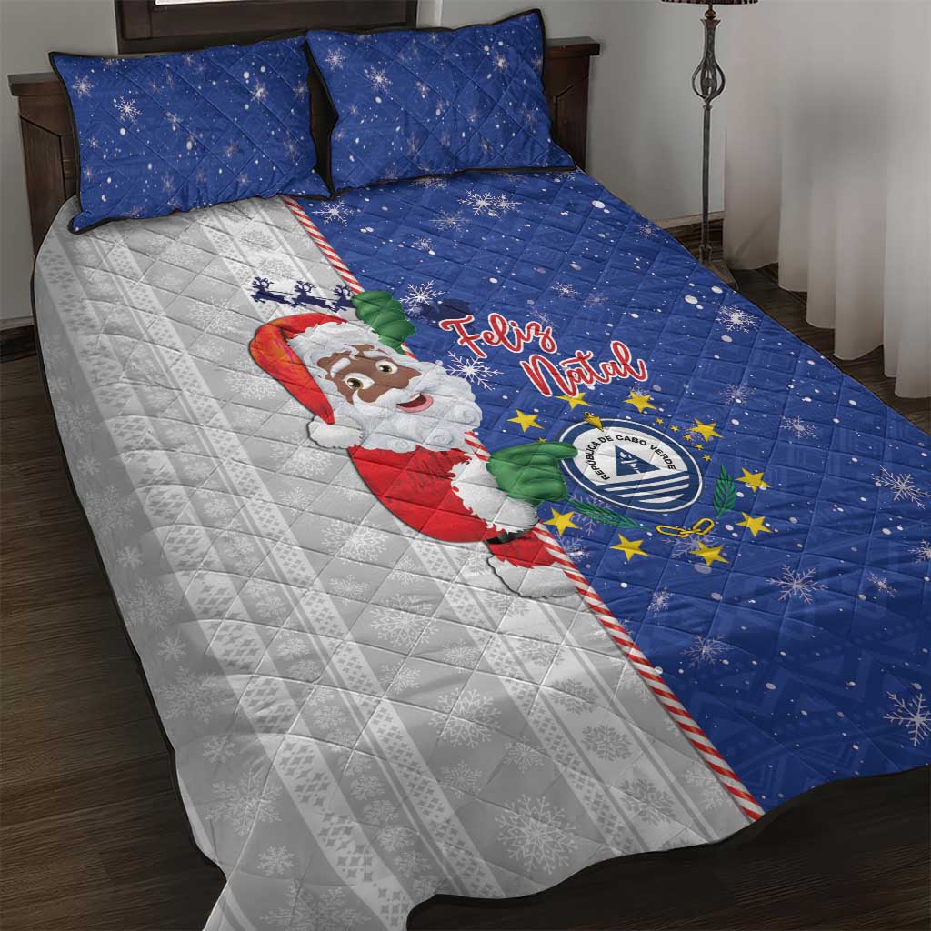 Afro Christmas in Cape Verde Quilt Bed Set Black Santa Felix Natal - African Pride