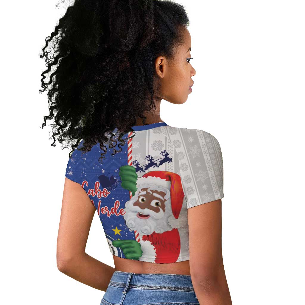 Afro Christmas in Cape Verde Raglan Cropped T shirt Black Santa Felix Natal - African Pride