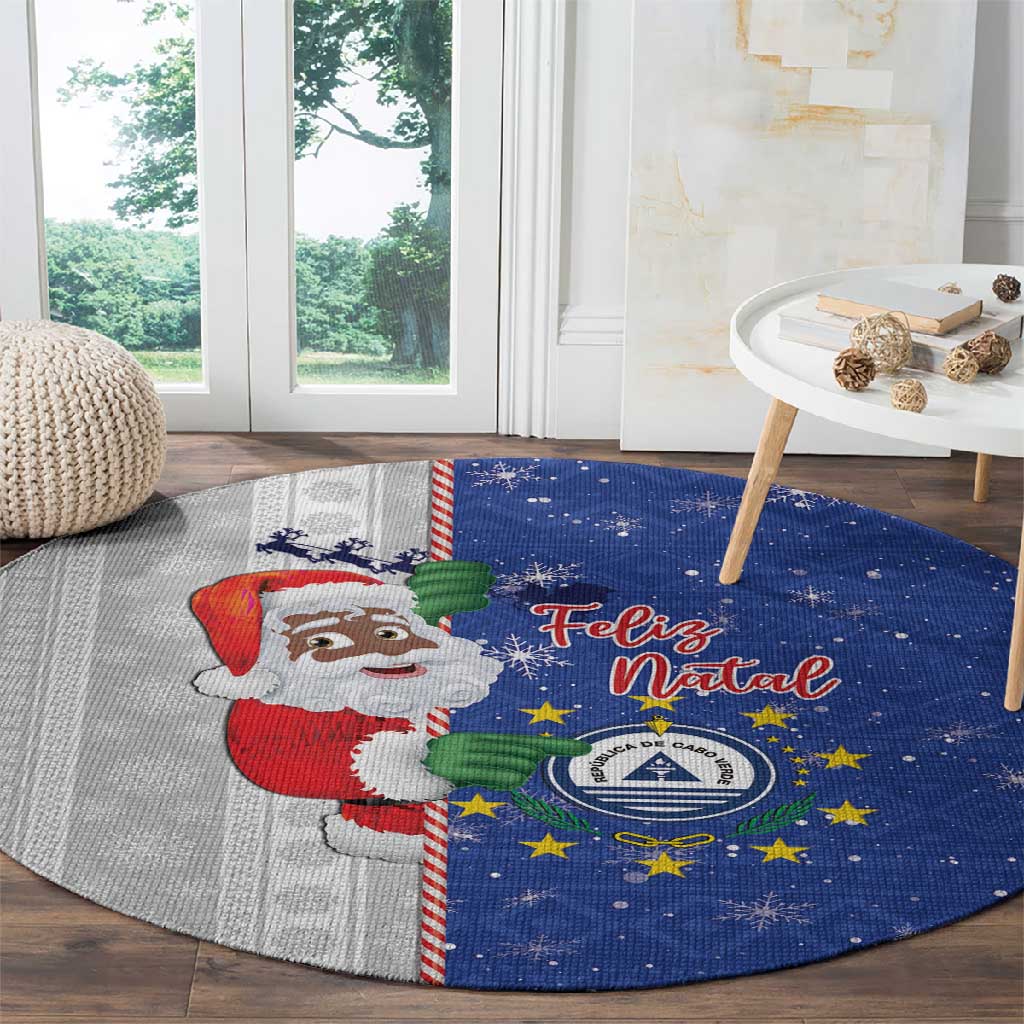 Afro Christmas in Cape Verde Round Carpet Black Santa Felix Natal - African Pride