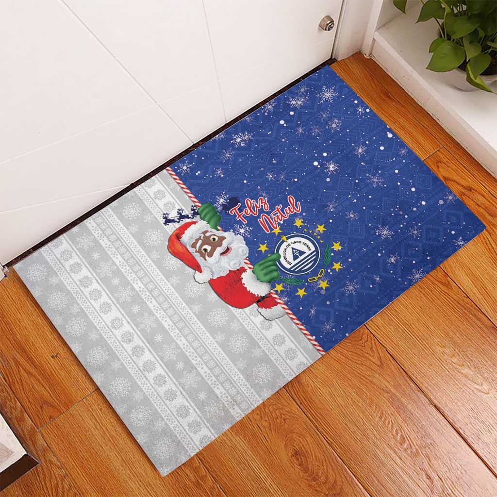 Afro Christmas in Cape Verde Rubber Doormat Black Santa Felix Natal - African Pride