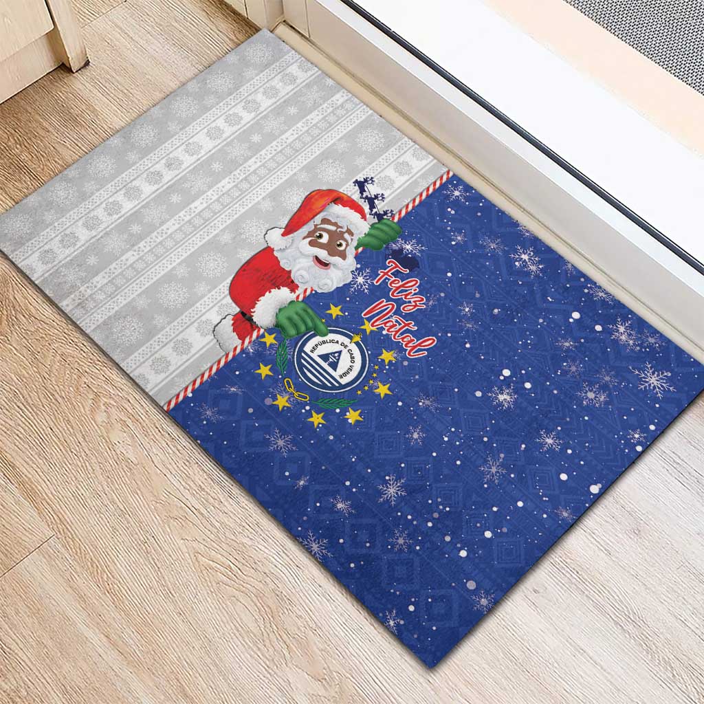 Afro Christmas in Cape Verde Rubber Doormat Black Santa Felix Natal - African Pride